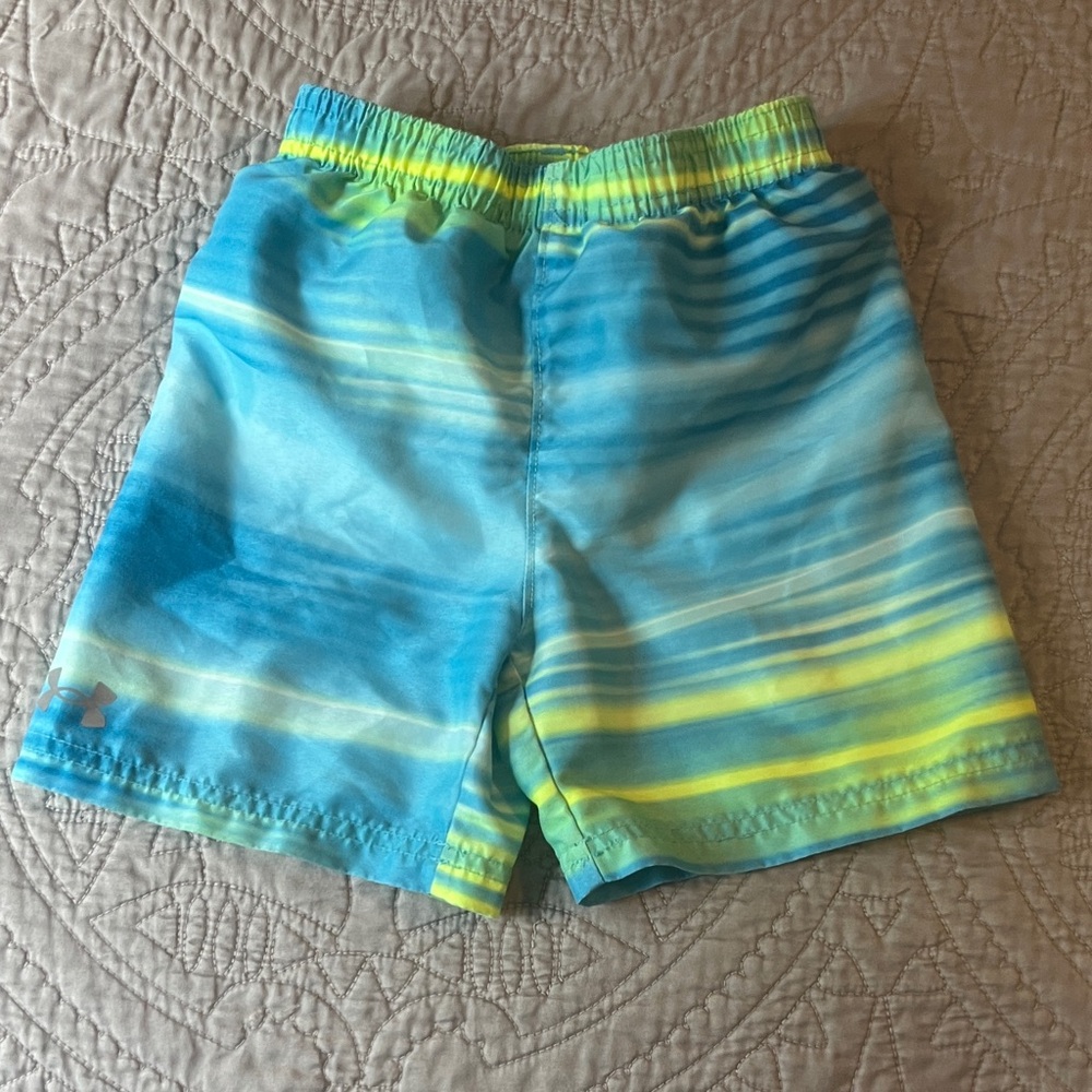 Under Armour Aqua and Lime Swim Trunks